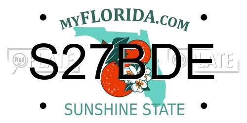 S27BDE Florida License Plate
