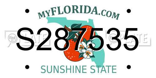 S287535 Florida License Plate