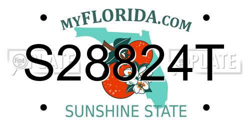 S28824T Florida License Plate