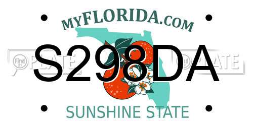 S298DA Florida License Plate