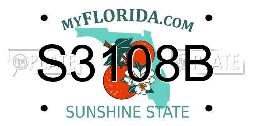 S3108B Florida License Plate