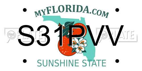 S31PVV Florida License Plate