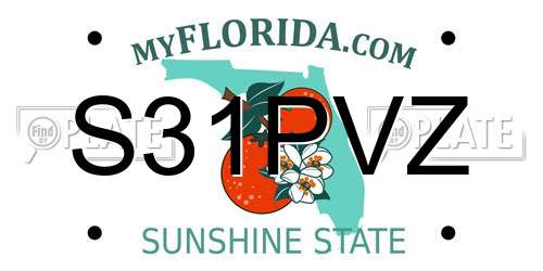 S31PVZ Florida License Plate