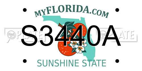 S3440A Florida License Plate