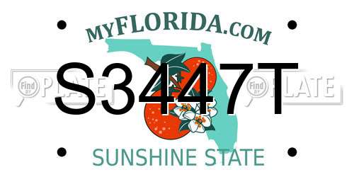 S3447T Florida License Plate