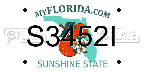 S3452I Florida License Plate