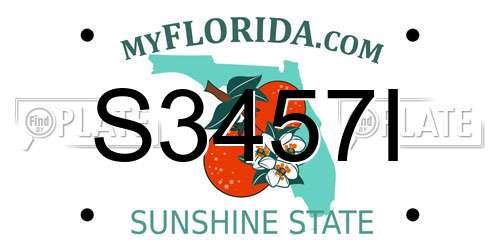 S3457I Florida License Plate
