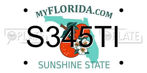 S345TI Florida License Plate
