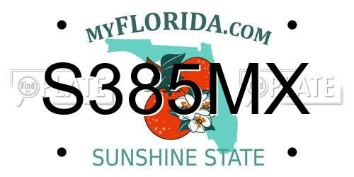 S385MX Florida License Plate