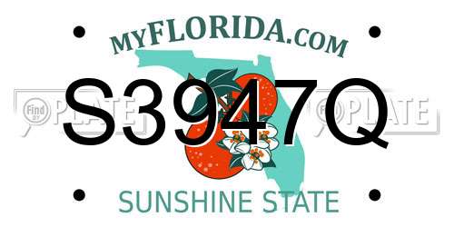 S3947Q Florida License Plate