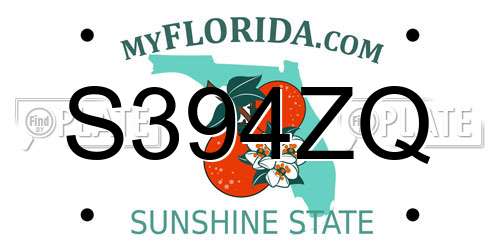 S394ZQ Florida License Plate