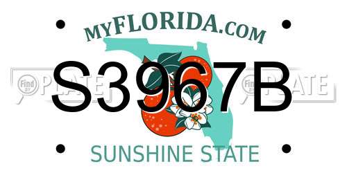 S3967B Florida License Plate