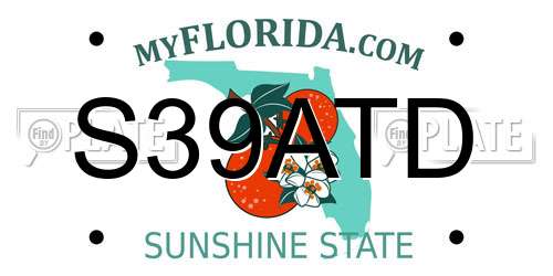 S39ATD Florida License Plate