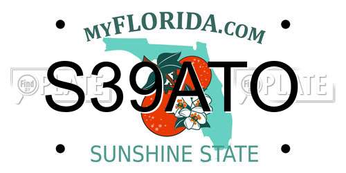 S39ATO Florida License Plate