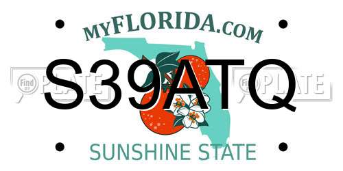 S39ATQ Florida License Plate