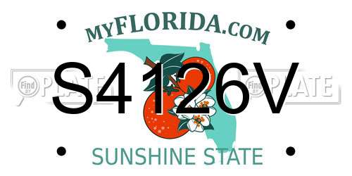 S4126V Florida License Plate
