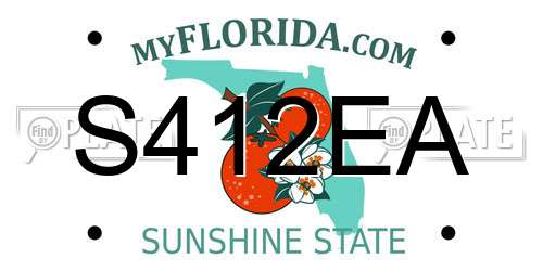 S412EA Florida License Plate