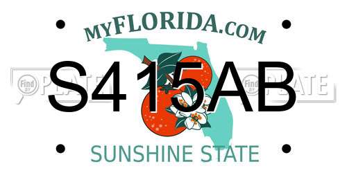 S415AB Florida License Plate