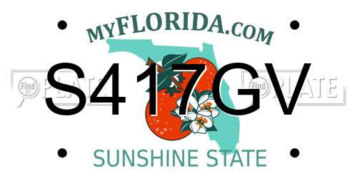 S417GV Florida License Plate