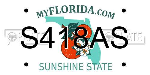 S418AS Florida License Plate