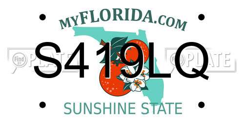 S419LQ Florida License Plate