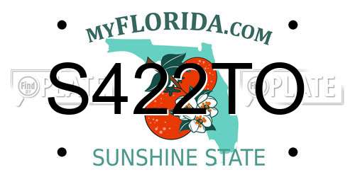 S422TO Florida License Plate