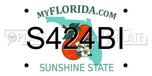 S424BI Florida License Plate