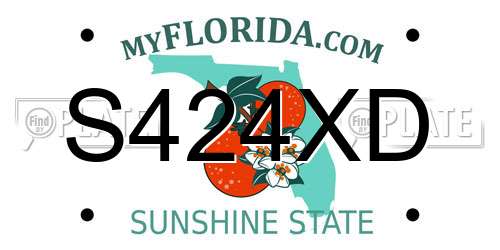 S424XD Florida License Plate