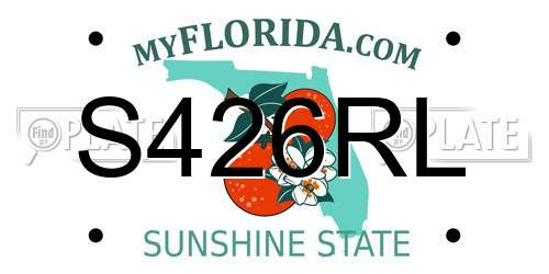 S426RL Florida License Plate
