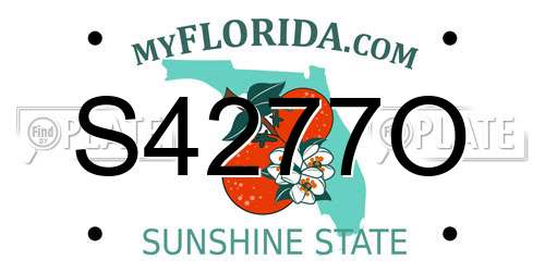 S4277O Florida License Plate
