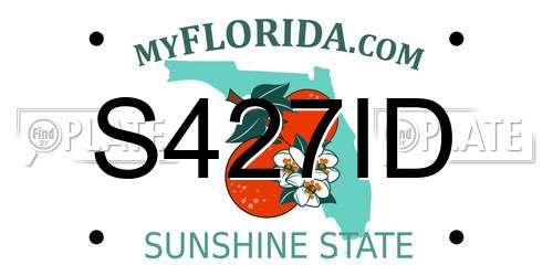 S427ID Florida License Plate