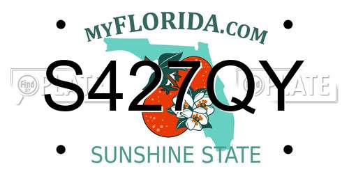 S427QY Florida License Plate