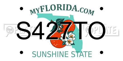 S427TO Florida License Plate