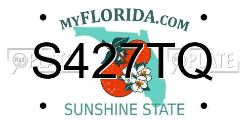 S427TQ Florida License Plate