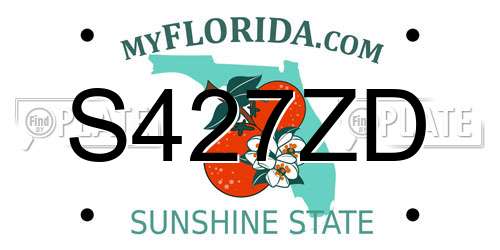 S427ZD Florida License Plate