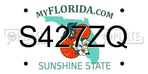 S427ZQ Florida License Plate