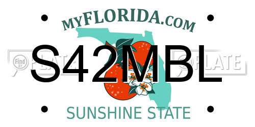 S42MBL Florida License Plate