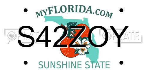 S42ZOY Florida License Plate