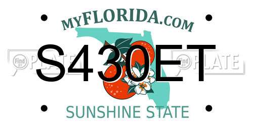 S430ET Florida License Plate