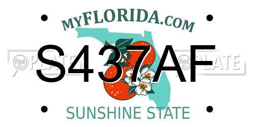 S437AF Florida License Plate