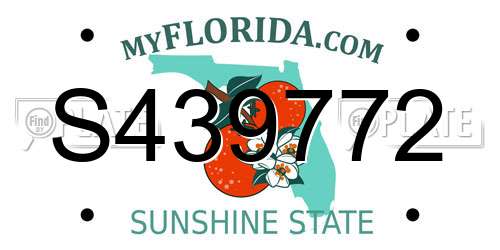 S439772 Florida License Plate