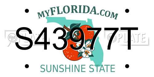 S43977T Florida License Plate
