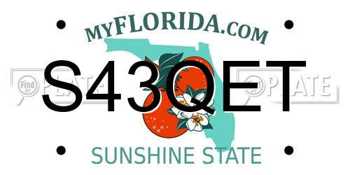 S43QET Florida License Plate