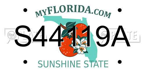 S44119A Florida License Plate