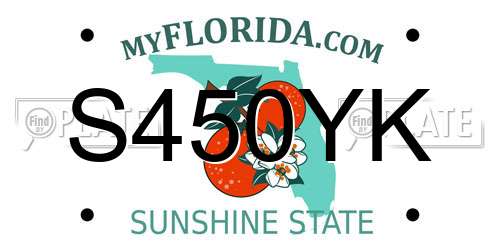 S450YK Florida License Plate