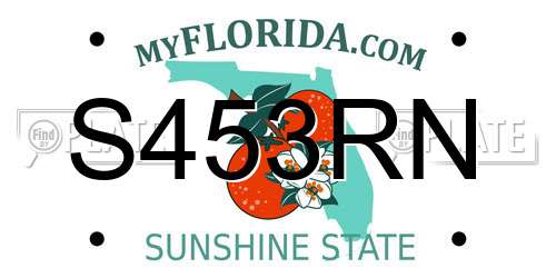 S453RN Florida License Plate