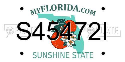 S45472I Florida License Plate