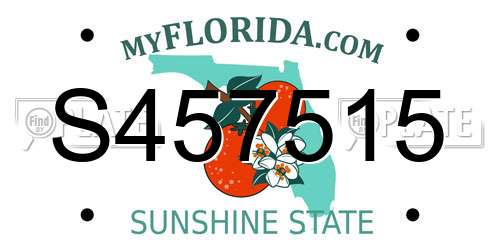S457515 Florida License Plate