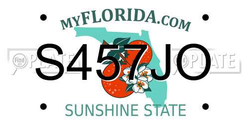 S457JO Florida License Plate