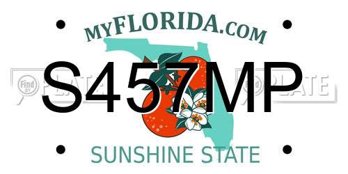 S457MP Florida License Plate